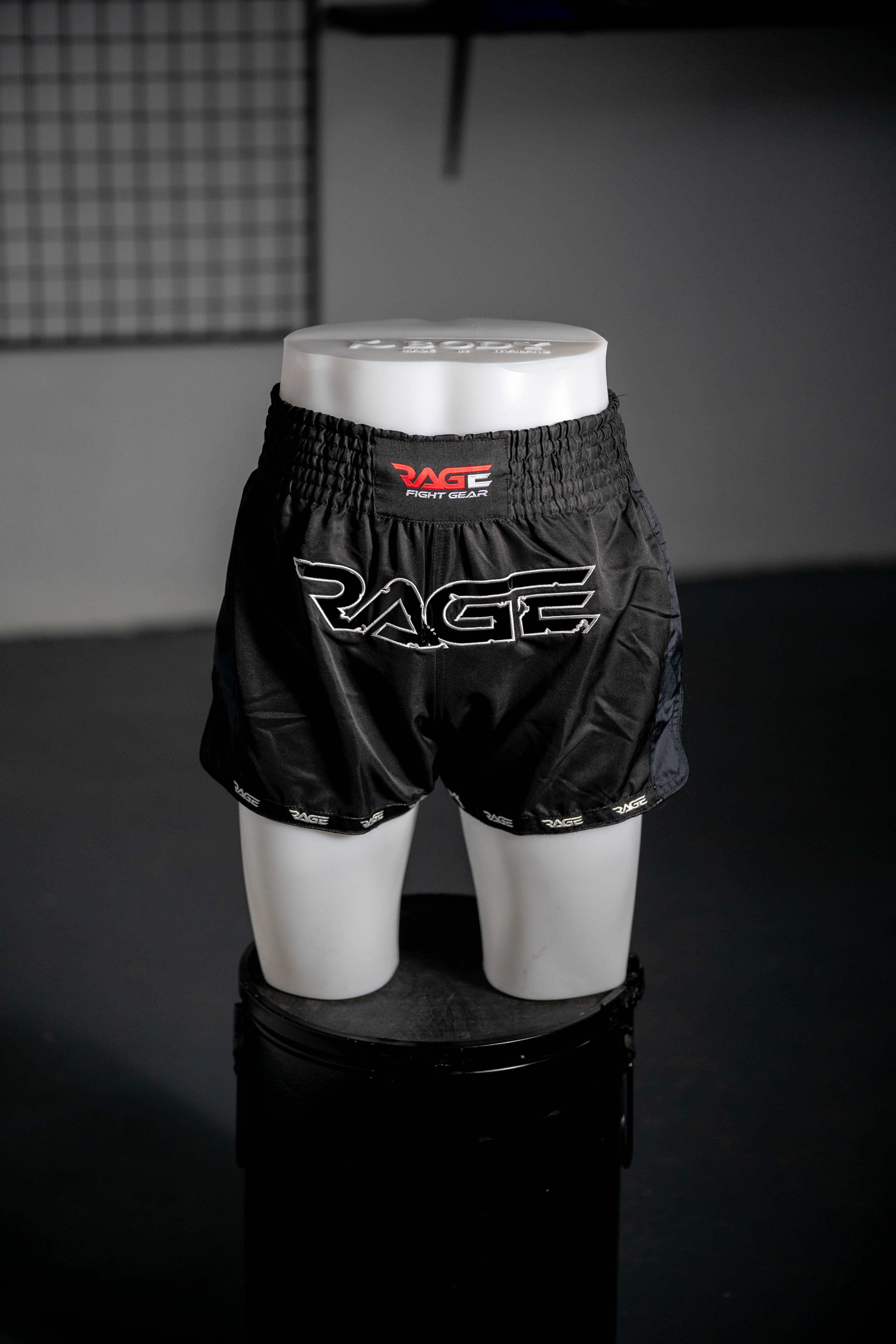 Muay Thai Shorts — muay thai shorts rage black white